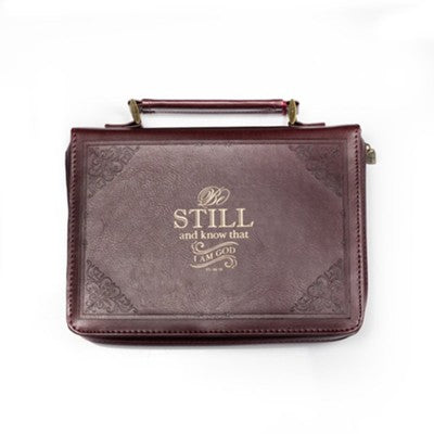 Be Still Bible Cover Burgundy Large
