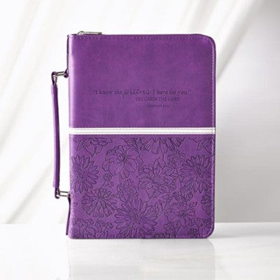 I Know the Plans I Have For You Bible Cover - Purple Medium