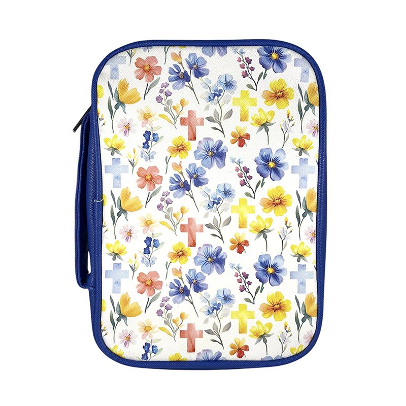 Bible Cover - Graceful Cross Floral, Large