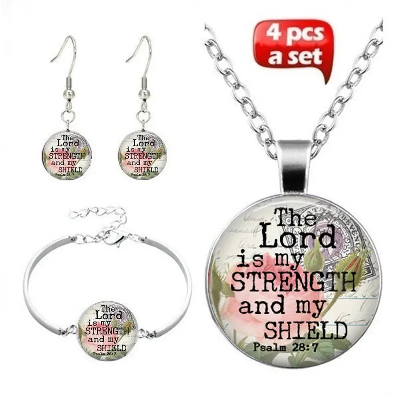 Necklace Set - The Lord is My Strength and My Shield