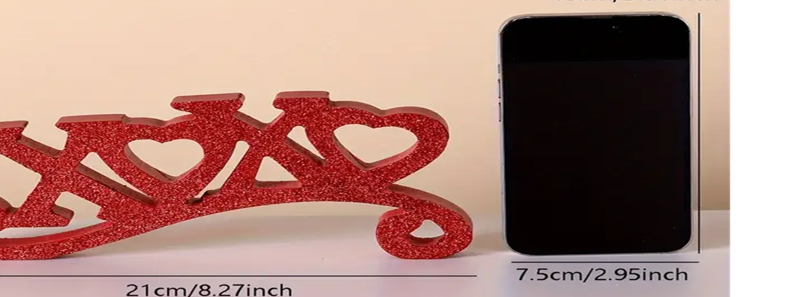 Sign - Love, XOXO Wood (Red)