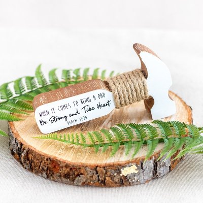 Wood Sign - Be Strong, Take Heart Be Strong Dad Hammer