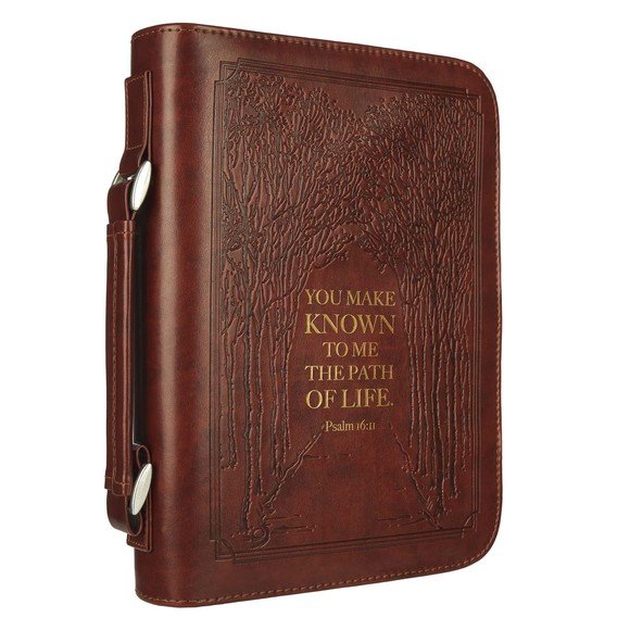You Make Known To Me The Path of Life Bible Cover, LuxLeather Brown, Large