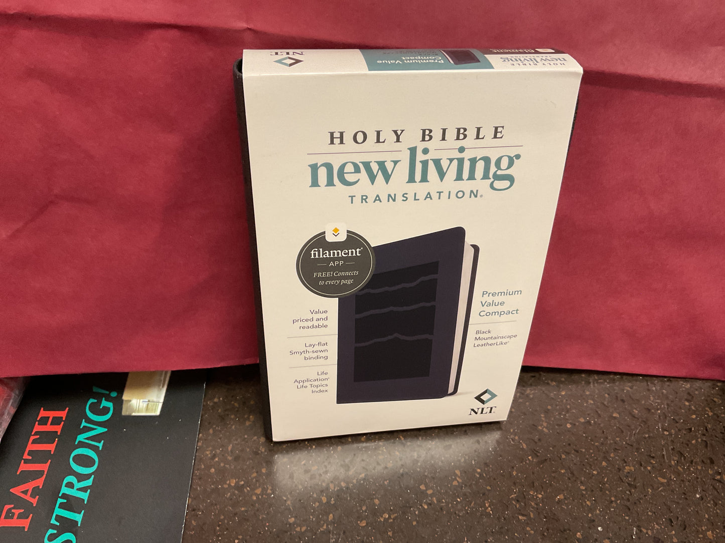 NLT Personal-Regular Print Bible, Filament Enabled Edition--soft leather-look-Black