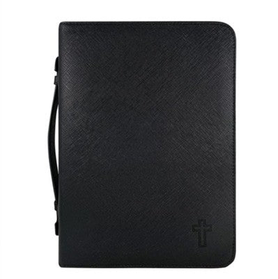 Cross Bible Cover - Black Large