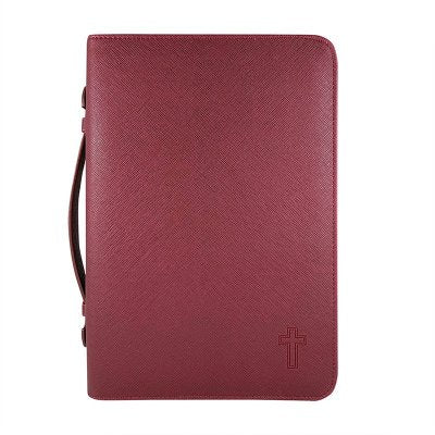 Cross Bible Cover - Burgundy Large