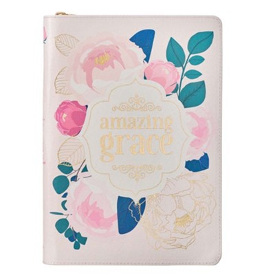 Journal -Zippered - AMAZING GRACE, ZIPPER FLORAL