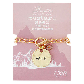 Bracelet - Mustard Seed - Loved, Believe, Faith, Cross