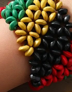 Bracelet - Wooden Beads - Afrocentric Colors