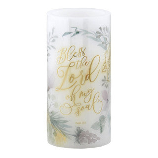 Candle -LED Bless the Lord Oh-Medium