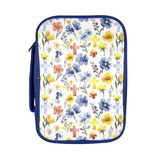 Bible Cover - Graceful Cross Floral, Large