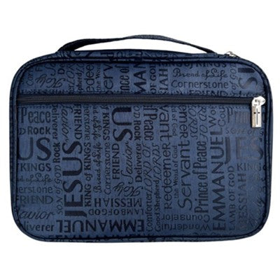 Bible Cover - Names of Jesus - Navy, Large