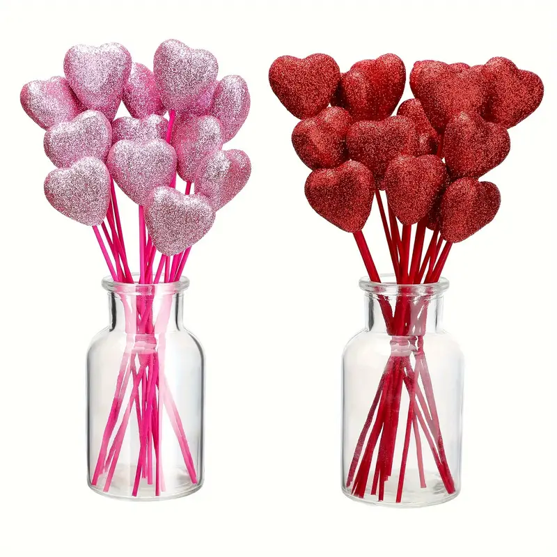 Hearts - wooden stick Red and Pink