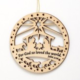 Ornament - Wood - For God So Loved the World