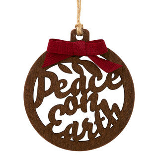 Ornament - Wood - Peace on Earth