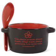 Bowl w/Spoon - Red-Small