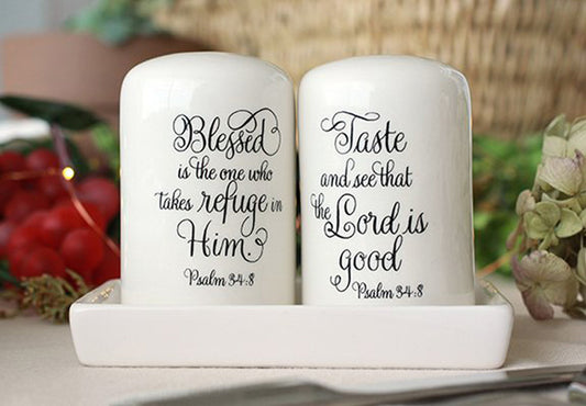 Taste and See that the Lord is Good – Salt and Pepper Set on Tray